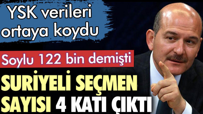 Süleyman Soylu 122 bin demişti. YSK verilerine göre Suriyeli seçmen sayısı 4 katı çıktı 
